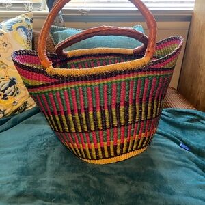 Colorful African handmade Woven Tote Bag